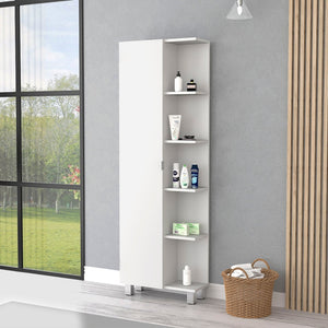 HomeRoots 20" White Accent Cabinet - Stylish Modern Storage with 9 Versatile Shelves for Any Room Decor 535009