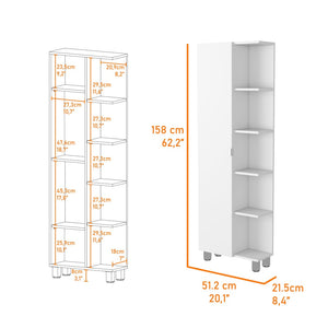 HomeRoots 20" White Accent Cabinet - Stylish Modern Storage with 9 Versatile Shelves for Any Room Decor 535009