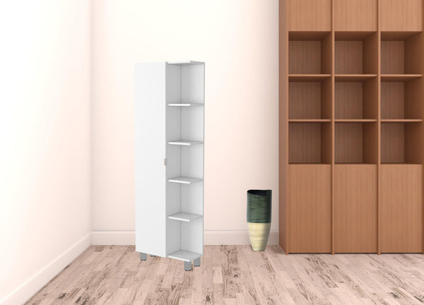 HomeRoots 20" White Accent Cabinet - Stylish Modern Storage with 9 Versatile Shelves for Any Room Decor 535009