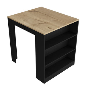 Homeroots Black And Brown 36" Kitchen Island With Storage  Manufactured Wood 535019