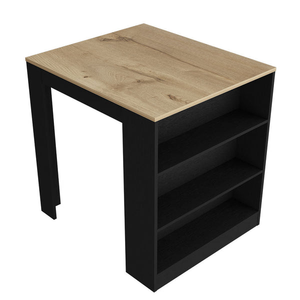 Homeroots Black And Brown 36" Kitchen Island With Storage  Manufactured Wood 535019