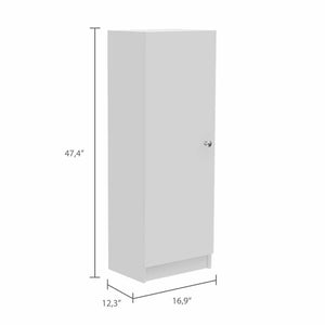 HomeRoots 47" Modern White Wood Pantry Closet - Stylish Storage Solution with 3 Shelves for Any Space! 535033