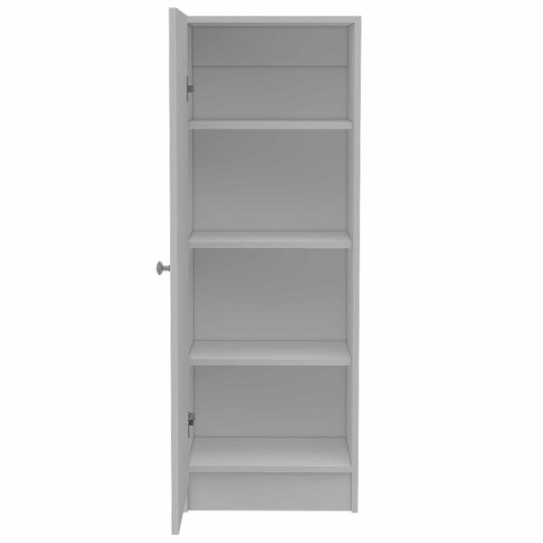 HomeRoots 47" Modern White Wood Pantry Closet - Stylish Storage Solution with 3 Shelves for Any Space! 535033