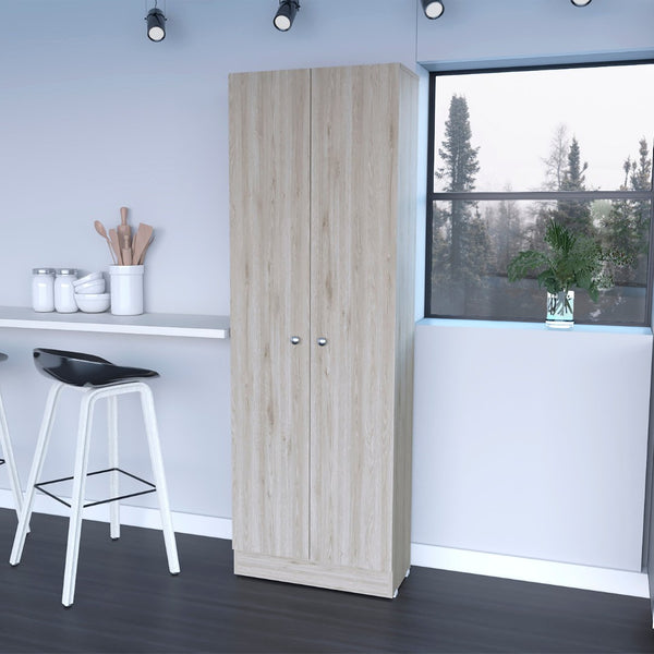 HomeRoots 71" Light Gray Wood Storage Cabinet – Stylish Vertical Pantry Organizer for Modern Spaces & Utility Rooms 535037