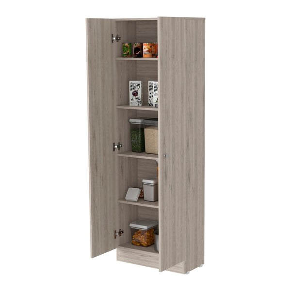 HomeRoots 71" Light Gray Wood Storage Cabinet – Stylish Vertical Pantry Organizer for Modern Spaces & Utility Rooms 535037