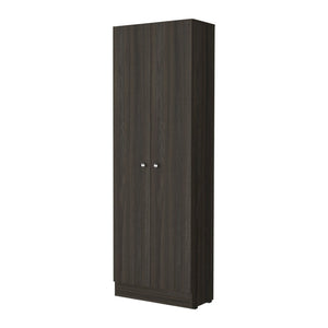 HomeRoots 71" Espresso Pantry Cabinet - Tall, Space-Saving Storage Solution for Modern Kitchens & Utility Rooms 535039