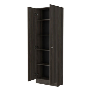 HomeRoots 71" Espresso Pantry Cabinet - Tall, Space-Saving Storage Solution for Modern Kitchens & Utility Rooms 535039