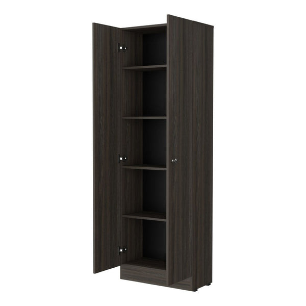 HomeRoots 71" Espresso Pantry Cabinet - Tall, Space-Saving Storage Solution for Modern Kitchens & Utility Rooms 535039