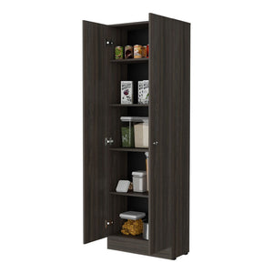 HomeRoots 71" Espresso Pantry Cabinet - Tall, Space-Saving Storage Solution for Modern Kitchens & Utility Rooms 535039