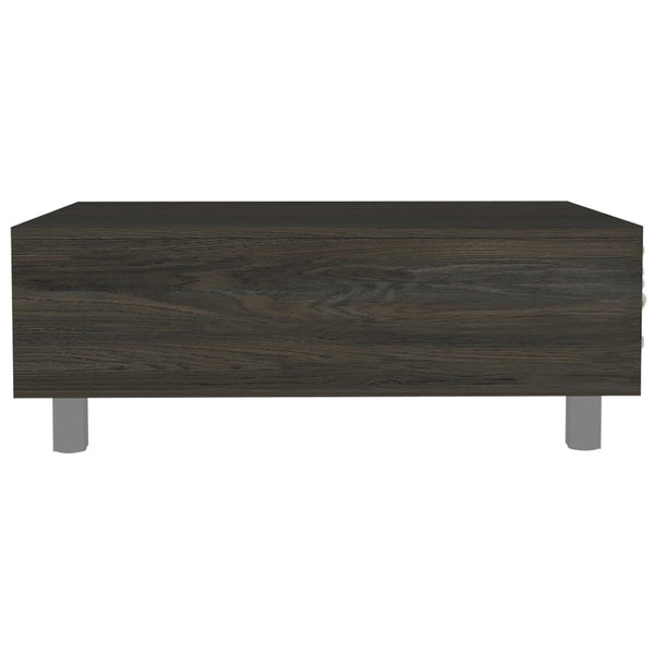 HomeRoots 32" Modern Espresso Lift-Top Coffee Table with Hidden Storage & Stylish Stainless Steel Base 535048