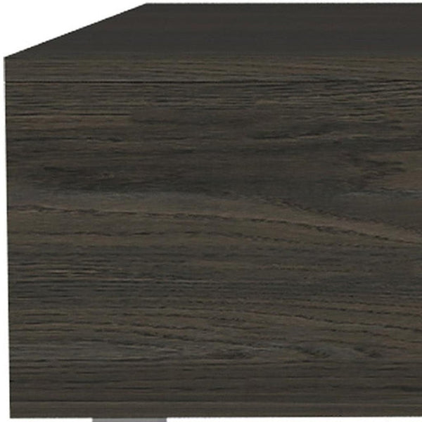 HomeRoots 32" Modern Espresso Lift-Top Coffee Table with Hidden Storage & Stylish Stainless Steel Base 535048
