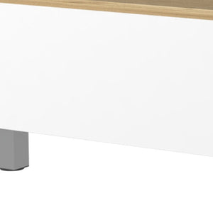 Homeroots 32" Stylish Lift Top Coffee Table In White And Oak – Durable Wood And Metal Design For Modern Homes   535051