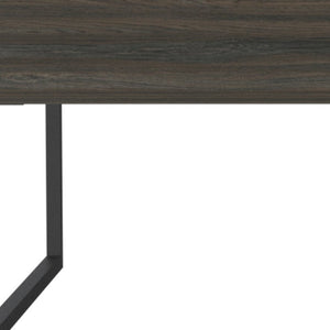Homeroots 41" Espresso And Black Wood And Metal Lift Top Coffee Table With Shelf   535053
