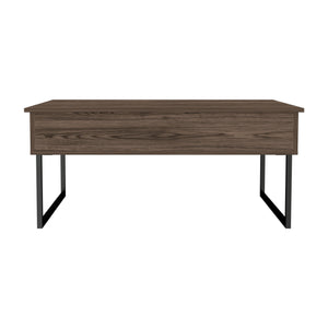 Homeroots 41" Brown And Black Wood And Metal Lift Top Coffee Table   535054