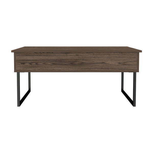 Homeroots 41" Brown And Black Wood And Metal Lift Top Coffee Table   535054