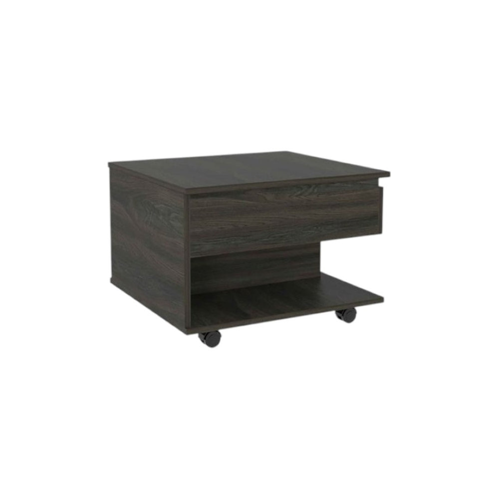 HomeRoots 22" Espresso Wood Lift-Top Coffee Table with Wheels for Versatile Storage & Modern Style Solutions 535058