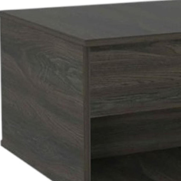 HomeRoots 22" Espresso Wood Lift-Top Coffee Table with Wheels for Versatile Storage & Modern Style Solutions 535058