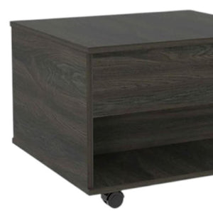 HomeRoots 22" Espresso Wood Lift-Top Coffee Table with Wheels for Versatile Storage & Modern Style Solutions 535058