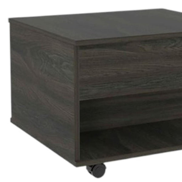 HomeRoots 22" Espresso Wood Lift-Top Coffee Table with Wheels for Versatile Storage & Modern Style Solutions 535058