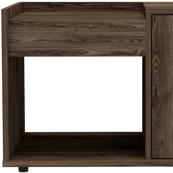 Homeroots 32" Brown Wood Coffee Table With Shelf   535063