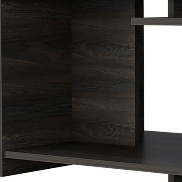 Homeroots 35" Espresso Wood Coffee Table With Shelf   535064