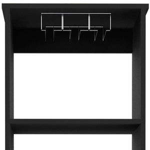 HomeRoots 63" Black Wood Bar Cabinet - Stylish Storage Solution with Modern Design for Any Living Space 535070