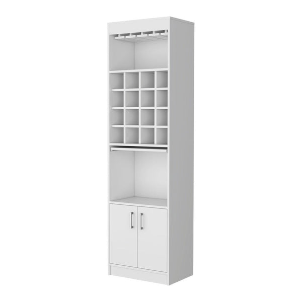 HomeRoots 71" White Wood Bar Cabinet – Stylish Space-Saving Storage for Beverages & Glassware in Modern Homes 535072