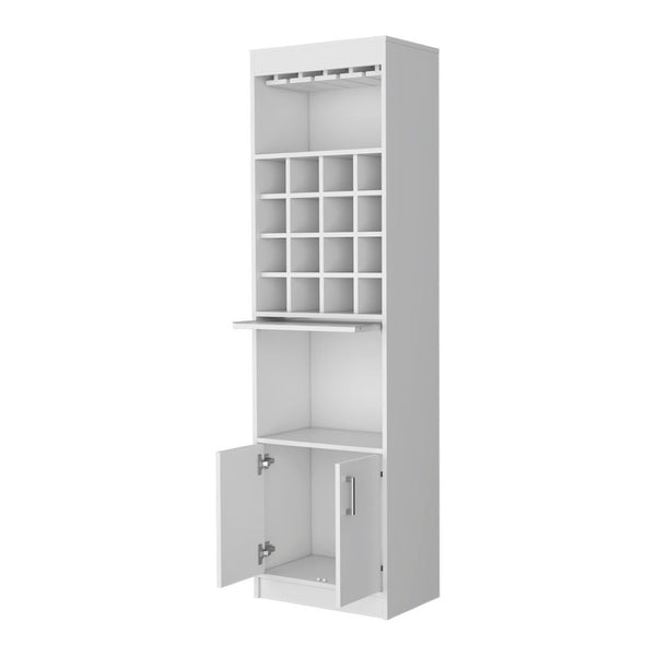 HomeRoots 71" White Wood Bar Cabinet – Stylish Space-Saving Storage for Beverages & Glassware in Modern Homes 535072