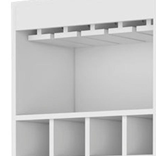 HomeRoots 71" White Wood Bar Cabinet – Stylish Space-Saving Storage for Beverages & Glassware in Modern Homes 535072