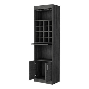 HomeRoots 71" Dark Gray Wood Bar Cabinet - Tall, Stylish Storage Solution for Modern Homes & Entertaining Needs 535073