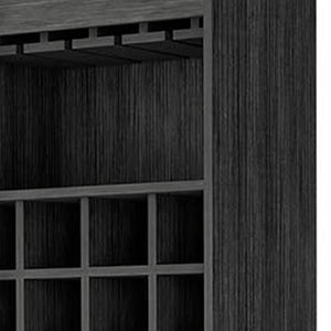 HomeRoots 71" Dark Gray Wood Bar Cabinet - Tall, Stylish Storage Solution for Modern Homes & Entertaining Needs 535073