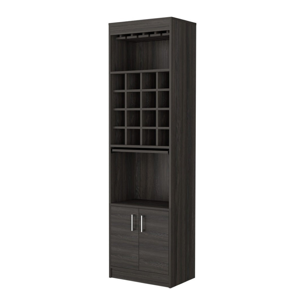 HomeRoots 71" Espresso Wood Bar Cabinet - Stylish & Space-Saving Storage Solution for Modern Homes & Entertaining 535075