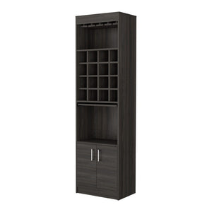 HomeRoots 71" Espresso Wood Bar Cabinet - Stylish & Space-Saving Storage Solution for Modern Homes & Entertaining 535075