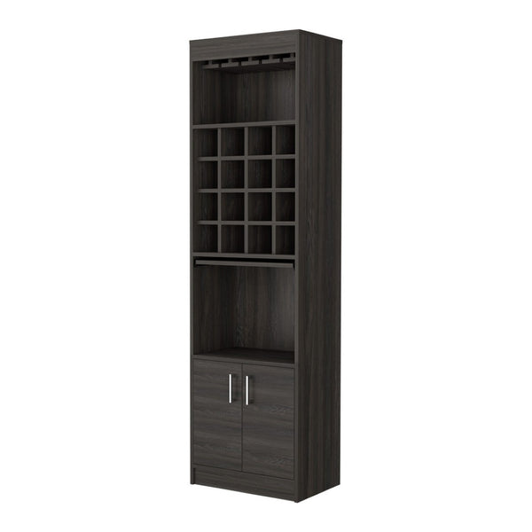 HomeRoots 71" Espresso Wood Bar Cabinet - Stylish & Space-Saving Storage Solution for Modern Homes & Entertaining 535075