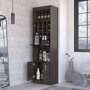 HomeRoots 71" Espresso Wood Bar Cabinet - Stylish & Space-Saving Storage Solution for Modern Homes & Entertaining 535075