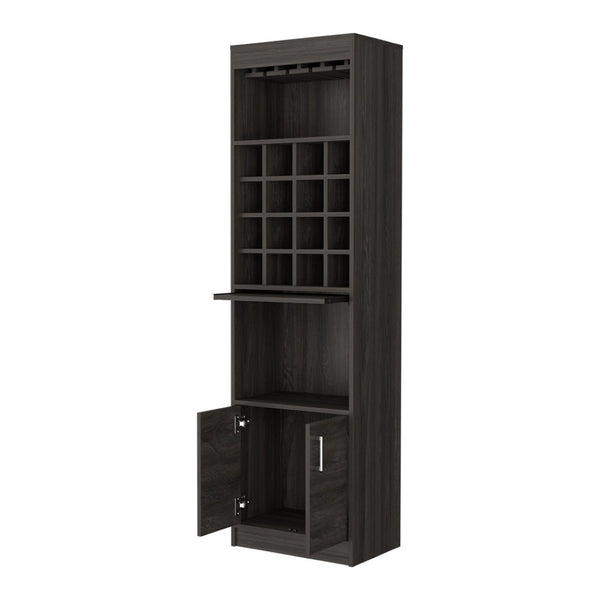 HomeRoots 71" Espresso Wood Bar Cabinet - Stylish & Space-Saving Storage Solution for Modern Homes & Entertaining 535075