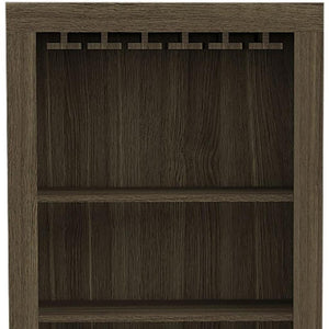 HomeRoots 69" Elegant Walnut Wood Bar Cabinet with Two Doors - Modern Storage for Glassware & Bottles 535079
