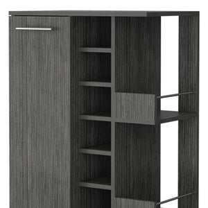 HomeRoots Gray Rolling Bar Cart: Stylish Wine Storage on Wheels for Modern Living Spaces & Entertaining Essentials 535091