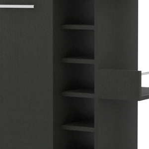 HomeRoots Black Rolling Bar Cart with Wine Storage - Modern Mobility and Style for Effortless Entertaining! 535092