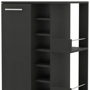 HomeRoots Black Rolling Bar Cart with Wine Storage - Modern Mobility and Style for Effortless Entertaining! 535092