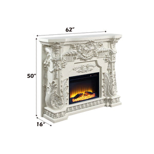 English Elm Adara Antique White Electric Fireplace with LED, Remote & Touch Controls, 1400W Heating, 400 sq ft B2726P315594