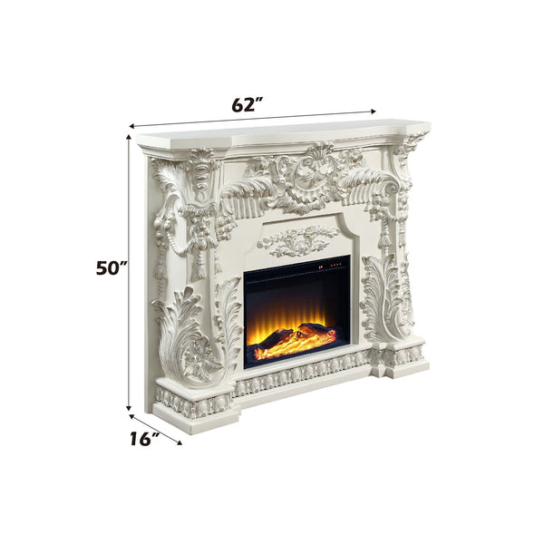 English Elm Adara Antique White Electric Fireplace with LED, Remote & Touch Controls, 1400W Heating, 400 sq ft B2726P315594
