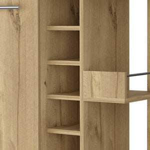 HomeRoots Oak Rolling Bar Cart with Stylish Wine Storage – Modern Mobile Design for Effortless Entertaining! 535094