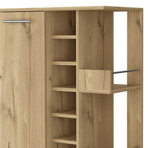 HomeRoots Oak Rolling Bar Cart with Stylish Wine Storage – Modern Mobile Design for Effortless Entertaining! 535094