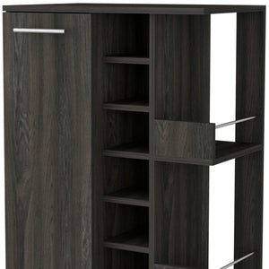 HomeRoots Espresso Rolling Bar Cart with Wine Storage – Stylish, Mobile Entertaining Solution for Any Space 535095