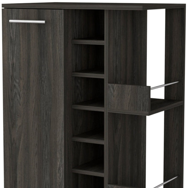 HomeRoots Espresso Rolling Bar Cart with Wine Storage – Stylish, Mobile Entertaining Solution for Any Space 535095