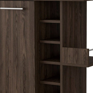 HomeRoots Brown Rolling Bar Cart – Elegant Wine Storage with Smooth Mobility for Stylish Home Entertaining 535096