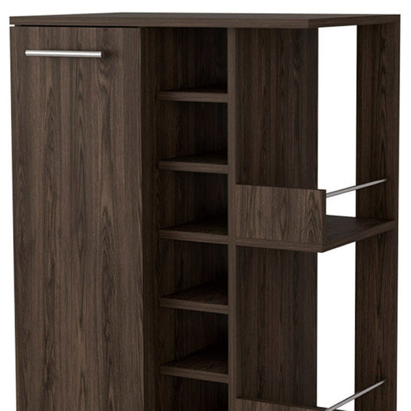 HomeRoots Brown Rolling Bar Cart – Elegant Wine Storage with Smooth Mobility for Stylish Home Entertaining 535096