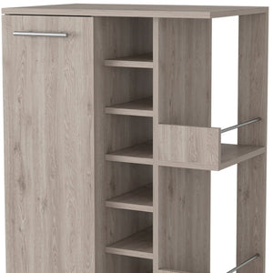 HomeRoots Light Gray Rolling Bar Cart with Wine Storage - Stylish, Versatile, and Mobile for Effortless Entertaining 535097