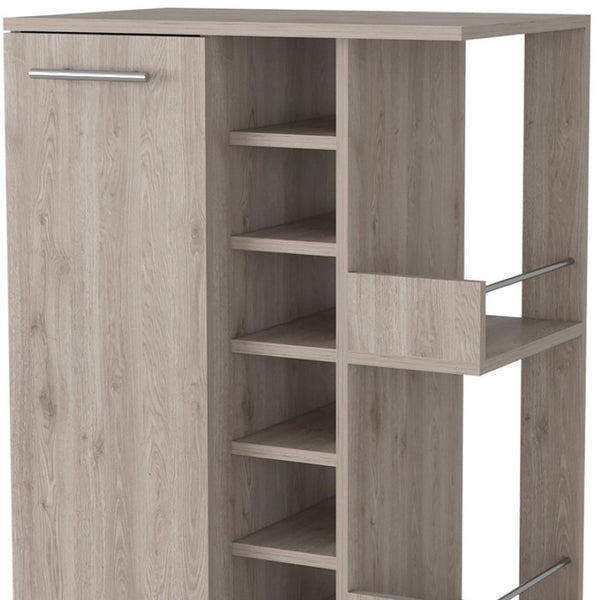 HomeRoots Light Gray Rolling Bar Cart with Wine Storage - Stylish, Versatile, and Mobile for Effortless Entertaining 535097